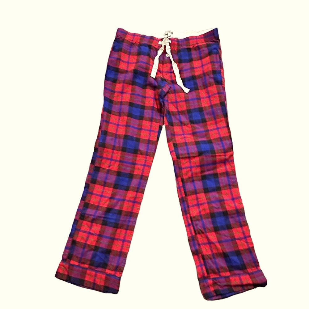 J.Crew Men’s flannel pajama drawstring pants plaid size Small New